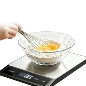 Yeele 15kg Stainless Steel Digital Kitchen Scale with USB Rechargeable